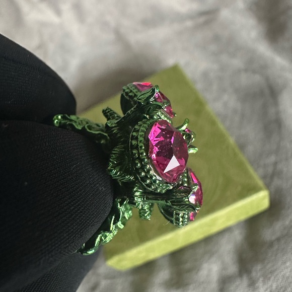 Gucci Green and Pink Gemstone Ring - Picture 6 of 6